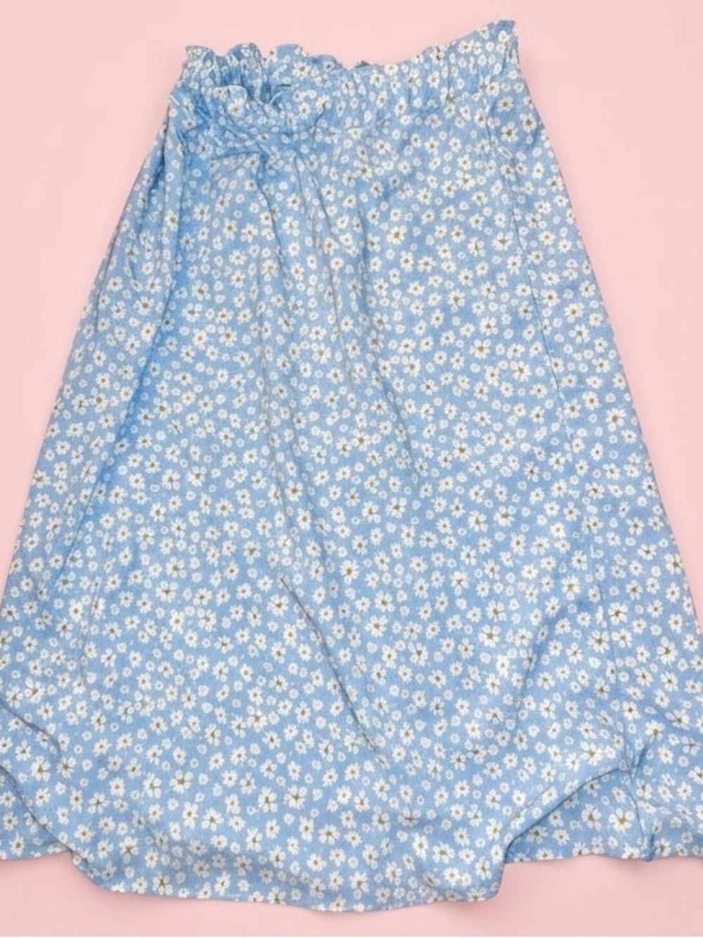Light Blue Floral Midi Skirt - Brand